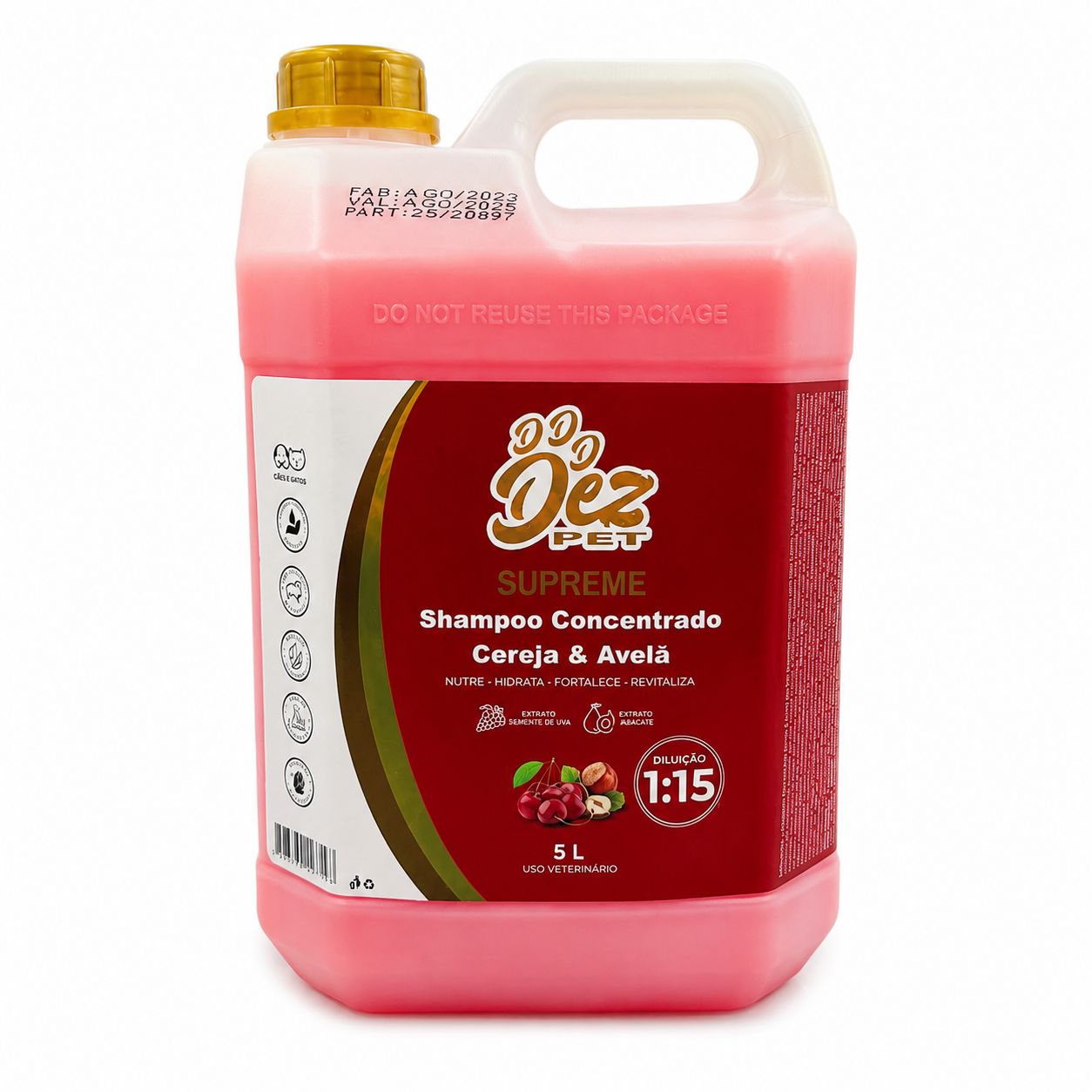 Shampoo Cereja e Avelã 5L Diluição 1:15