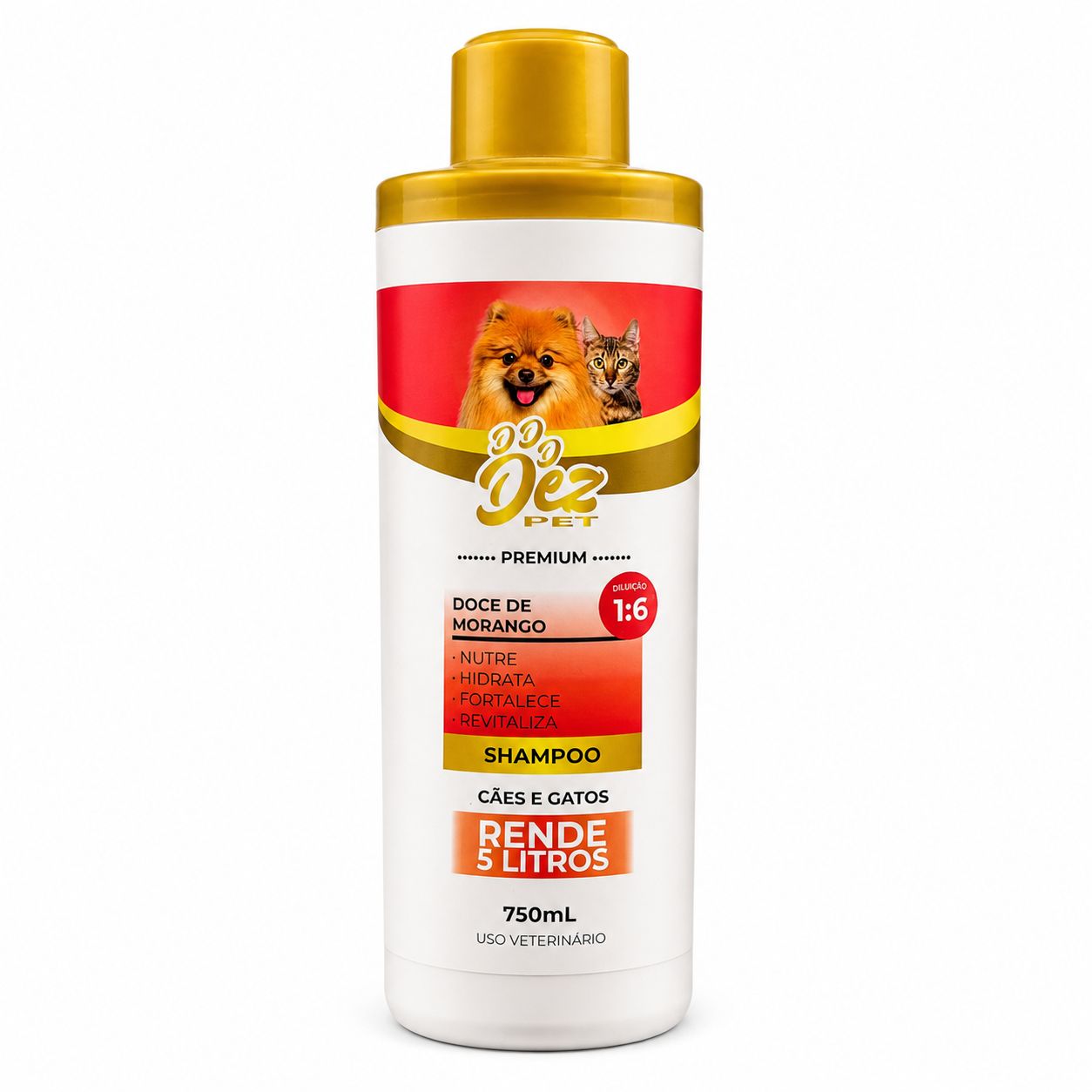 Shampoo Doce de Morango 750ml Diluição 1:6